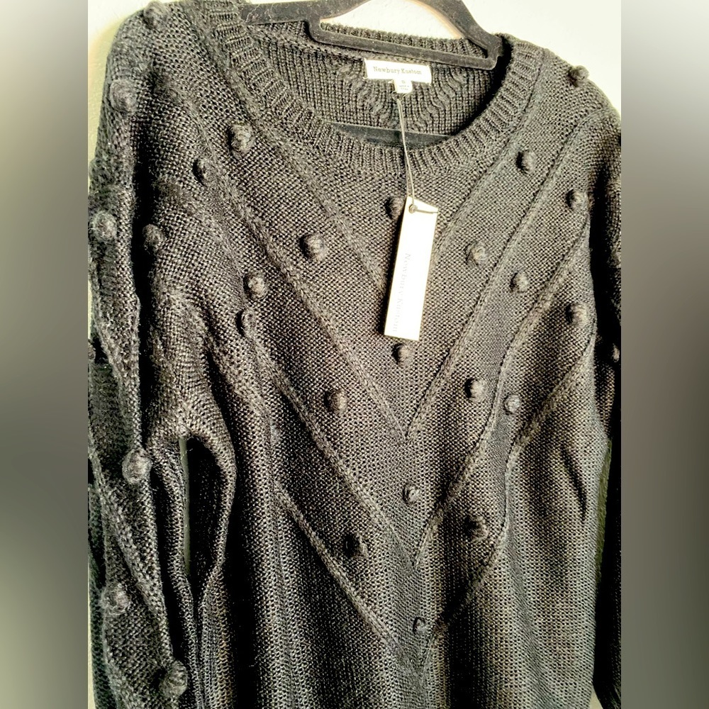 NWT | Newbury Kustom | Black Puff Ball Sweater